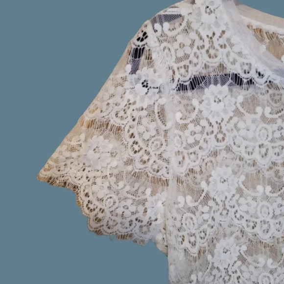 Forever 21 Essentials white lace swimsuit cover up.  NWOT - Picture 4 of 7